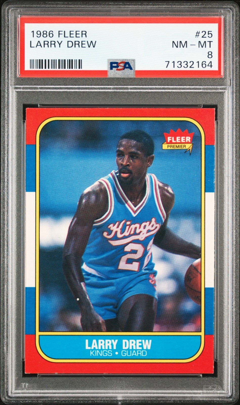 1986 Fleer Basketball #25 Larry Drew PSA 8 NM-MT NEAR MINT-MINT