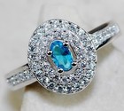 2CT  Aquamarine 925 Solid Sterling Silver Ring Sz 6 L1-3 — photo 1