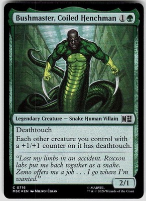 Bushmaster Coiled Henchman Foil 716 Marvel Super Heroes Magic the Gathering