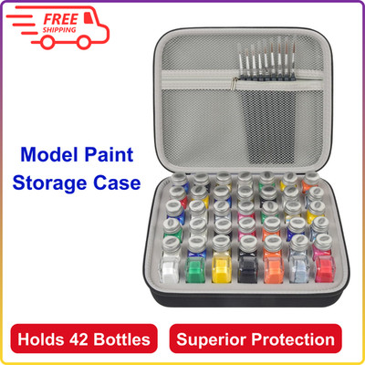 Model Paint Storage Case Compatible W/ Testors Paint Set, 42PCS Paints Organizer
