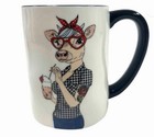 NIB Animal Hipster Coffee Mugs 6pc Set 17.5 oz Stoneware by Signature Housewares — photo 6