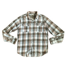 Shirt Men’s Plaid Flannel Brown BGO Collection Size Medium Button-Up Vintage VGC