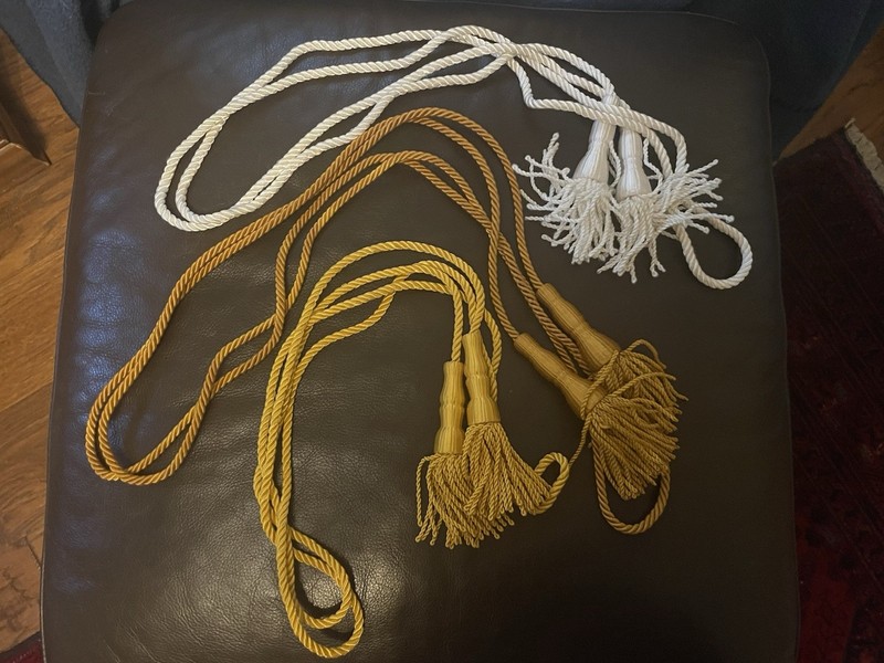 3 Rope Cords with Tassels for Curtains, Chairs, Costuming, Crafting, Etc.