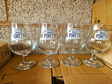 Angelo Poretti Goblet Style Beer Glasses Set of 4, Glass Pint Glasses