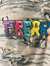 Freak Iron On Patch Embroidered Pastel Colors