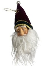 vintage Christmas Santa   ornament red white 9" beard READ