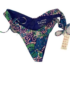 NWT Frankies Bikinis Bikini Bottom Sz L Floral Multicolor Hailee Steinfield