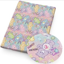 Care Bears FAUX LEATHER SHEET 8" X 12" 1218928 cartoon movie LITCHI TEXTURE