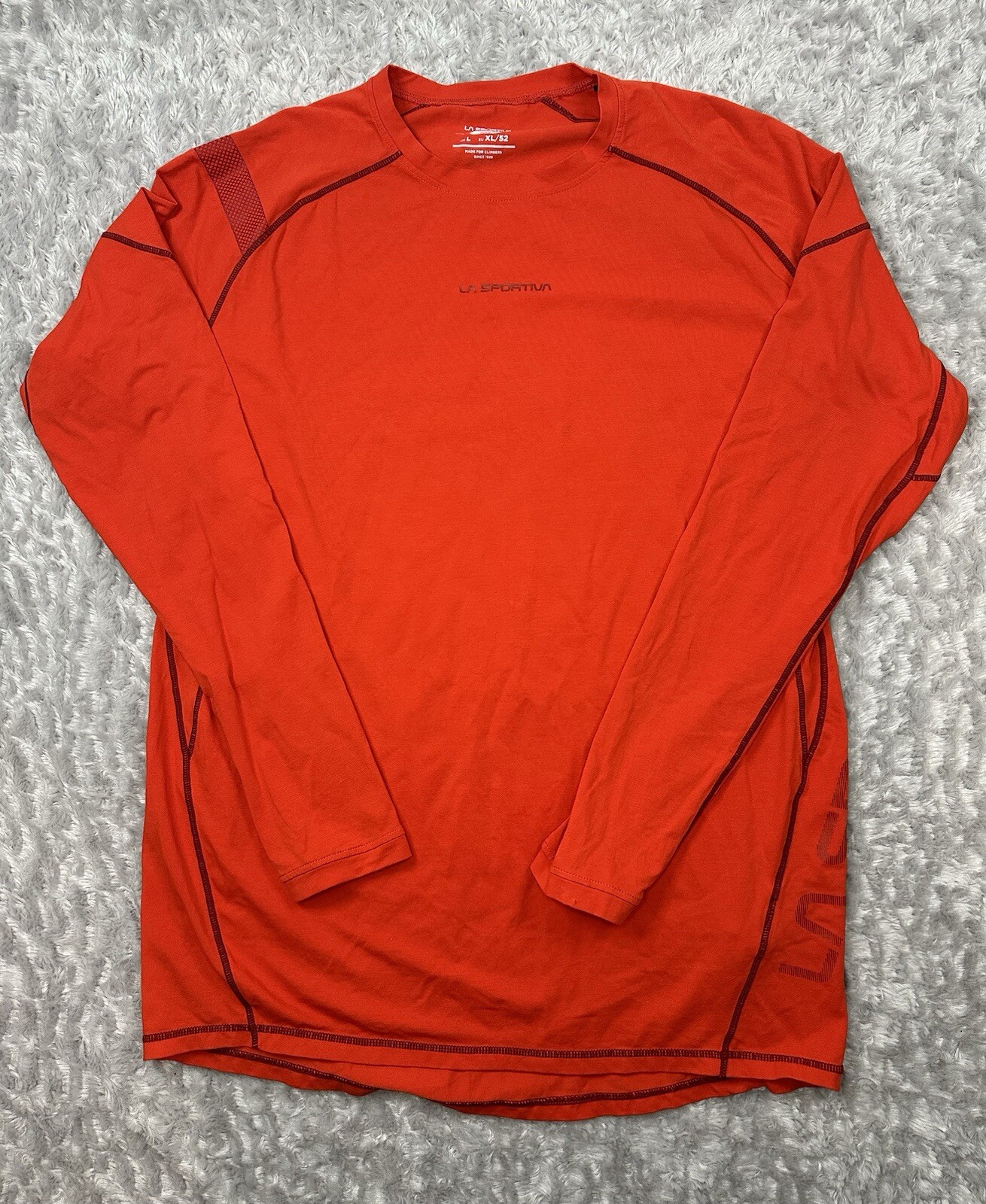Camisa de escalada de manga larga La Sportiva Future para hombre grande roja cómoda elástica