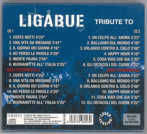 TRIBUTE TO LIGABUE + BASI MUSICALI KARAOKE SMI 043 DDD CD NUOVO SIGILLATO - Imagen 2 de 2