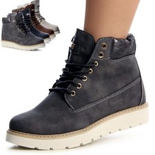 Stivali Da Donna Worker Stivaletti Stivali Booties Plateau Derby Trendy