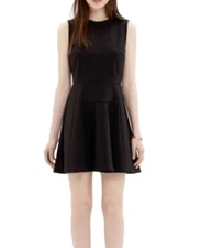 Madewell The Anywhere Dress Black Fit and Flare Sleeveless Mini Dress Size 4