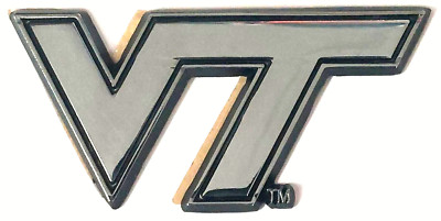 Virginia Tech Hokies Solid Metal 3D Auto Chrome Emblem