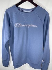 New Women Champion Pullover Sweatshirt Long Sleeve Top Shirt Powerblend Blue M