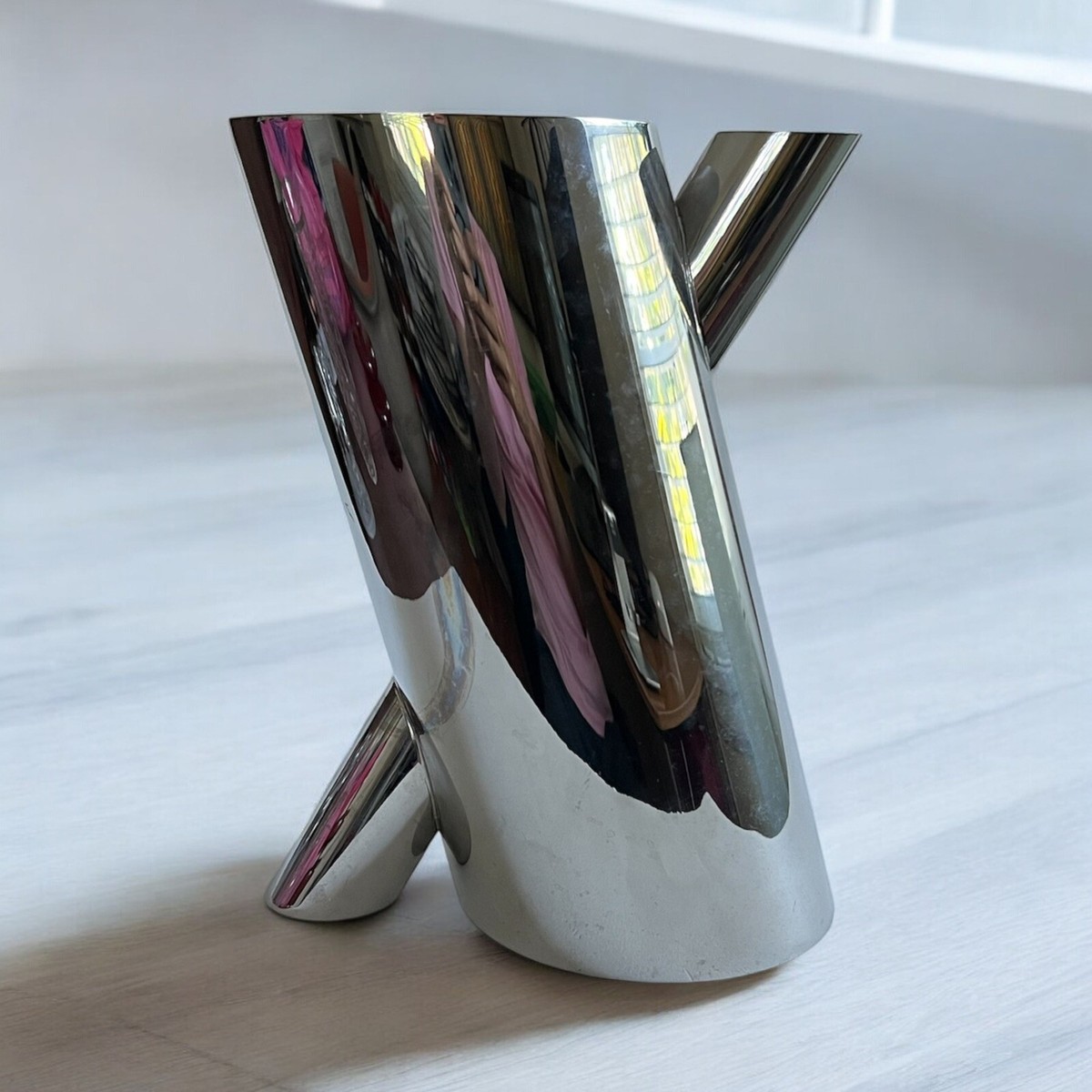 Mario Botta for Alessi (Italy) Postmodern Stainless Steel Vessel