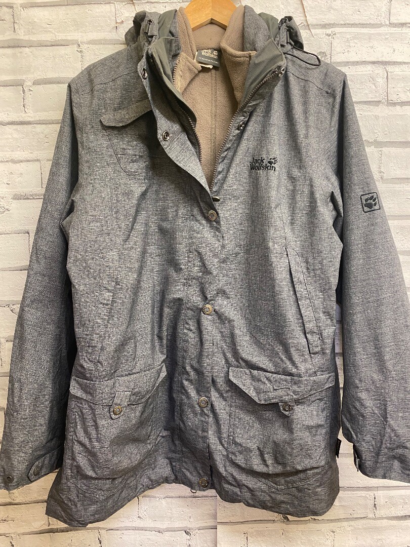 JACK WOLFSKIN Ladies GREY jacket detachable hood size 18/20 cg f13 eBay