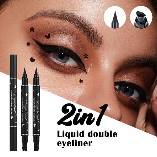 Eyeliner Pen Black double head Waterproof Liquid Eye liner Pencil Makeup US^