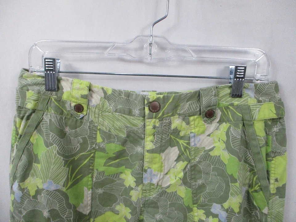 Sigrid Olsen Womens Pants 10 Green Floral Carpi Pocket Twill Shorts Cotton - Изображение 2 из 4