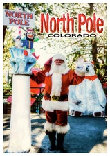 postcard Continental Santa Elf Snow Bear at North Pole Colorado A6316