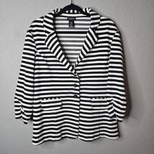 Blazer tejido jersey SOHO Apparel para mujer XL a rayas manga 3/4 chaqueta para dama