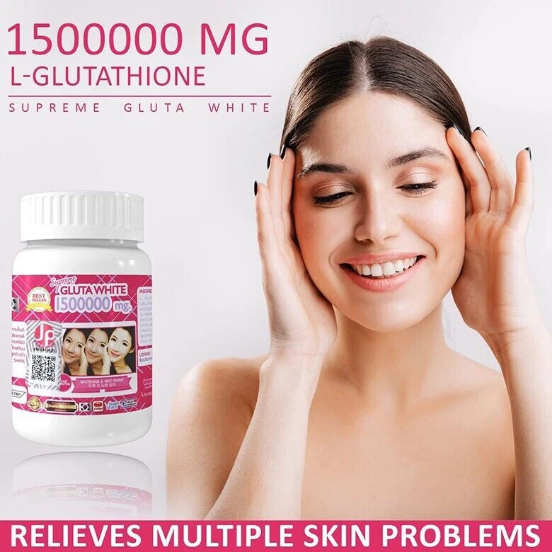 glutathione for fair skin Whitening Skin Gluta White Remove Dark Spot Glutathione Hair Nail 30  Softgels