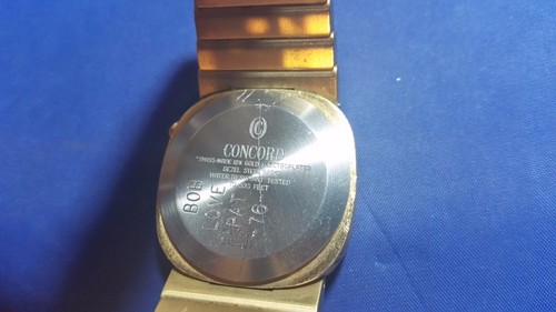 Vintage Concord LED Men's Watch 18K Gold Electroplated Case and Band for parts - Picture 11 of 12