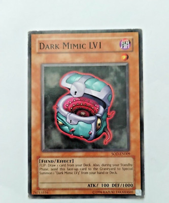 Yu-Gi-Oh Dark Mimic LV1 Soul of the Duelist SOD-EN009 Unlimited - Some edge wear
