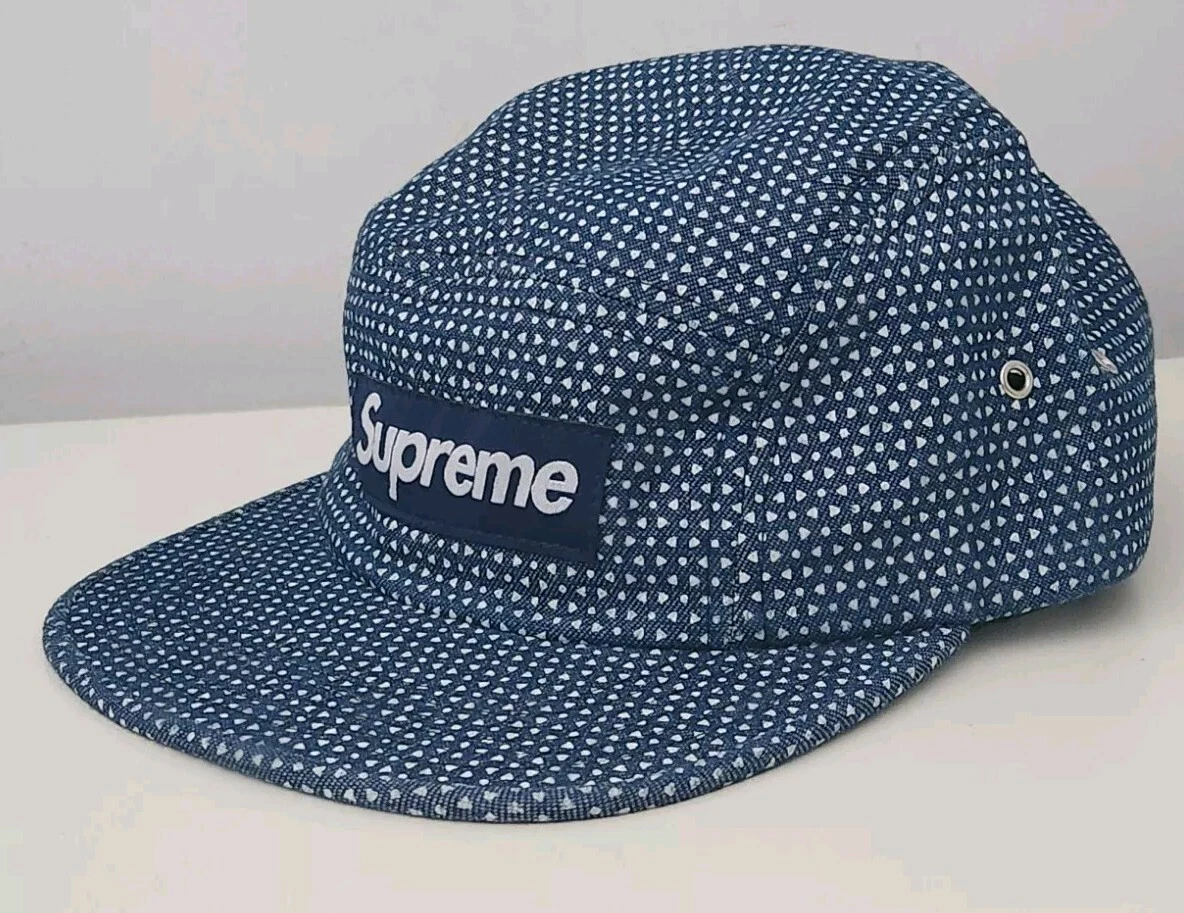 SS12 SUPREME Foulard Camp Cap Blue Box Logo Hat Rare Vintage 2012 Dots Triangles