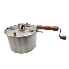 Whirley Pop Popcorn Popper 6-Qt Wabash Valley Farms 8" Diameter x 6" Tall