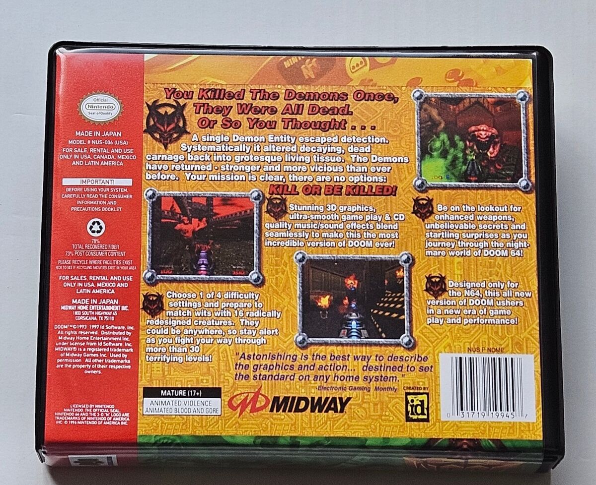 Doom 64 CASE ONLY Nintendo 64 N64 Box ANY 4+ 20% OFF A+ Doom 64 CASE ONLY Nintendo 64 N64 Box ANY 4+ 20% OFF A+