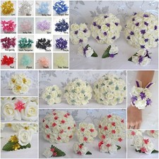 Wedding bouquet flowers. Roses and babies breath - choose colour from menu