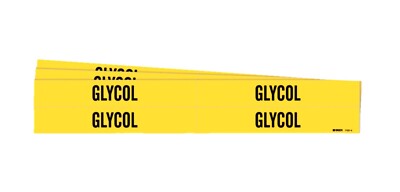 BRADY 7121-4, Self-Sticking Vinyl Pipe Marker (GLYCOL) 12 Total Markers