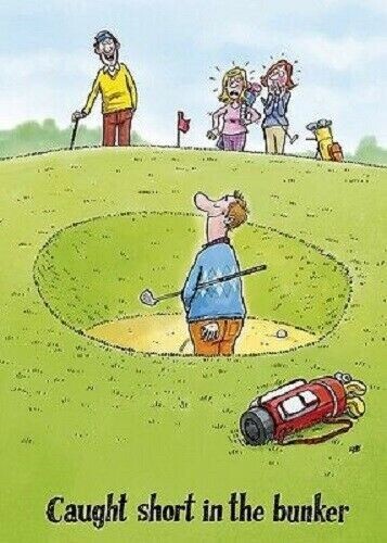Funny golf card caught short in bunker  country cards