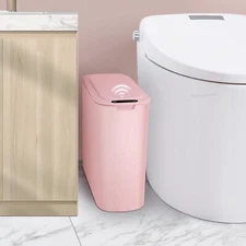 Automatic Motion Sensor Bathroom Trash Can with Lid 2.6 Gallon Touchless Tras...