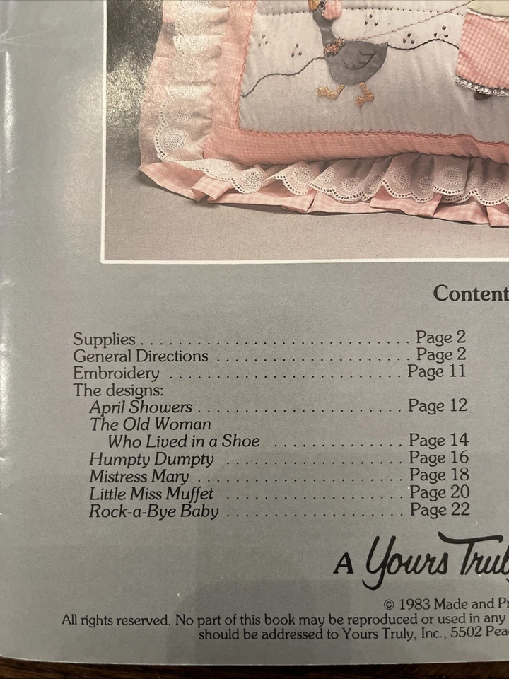 Mother Goose Martha Parker刺绣贴花图案被子1983 — 第 4/4 张图片