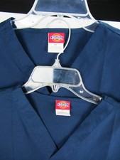 2 Dickies XS Uniform VNeck Scrub Top Unisex Navy Blue Single Pocket Pullover