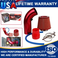 3 Inch Red Pipe Diameter Air Intake Filter +Clamp Cold Car Air Kits+ Accessories