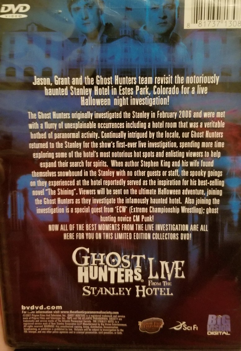 NEW GHOST HUNTERS LIVE FROM THE STANLEY HOTEL DVD - C M PUNK 