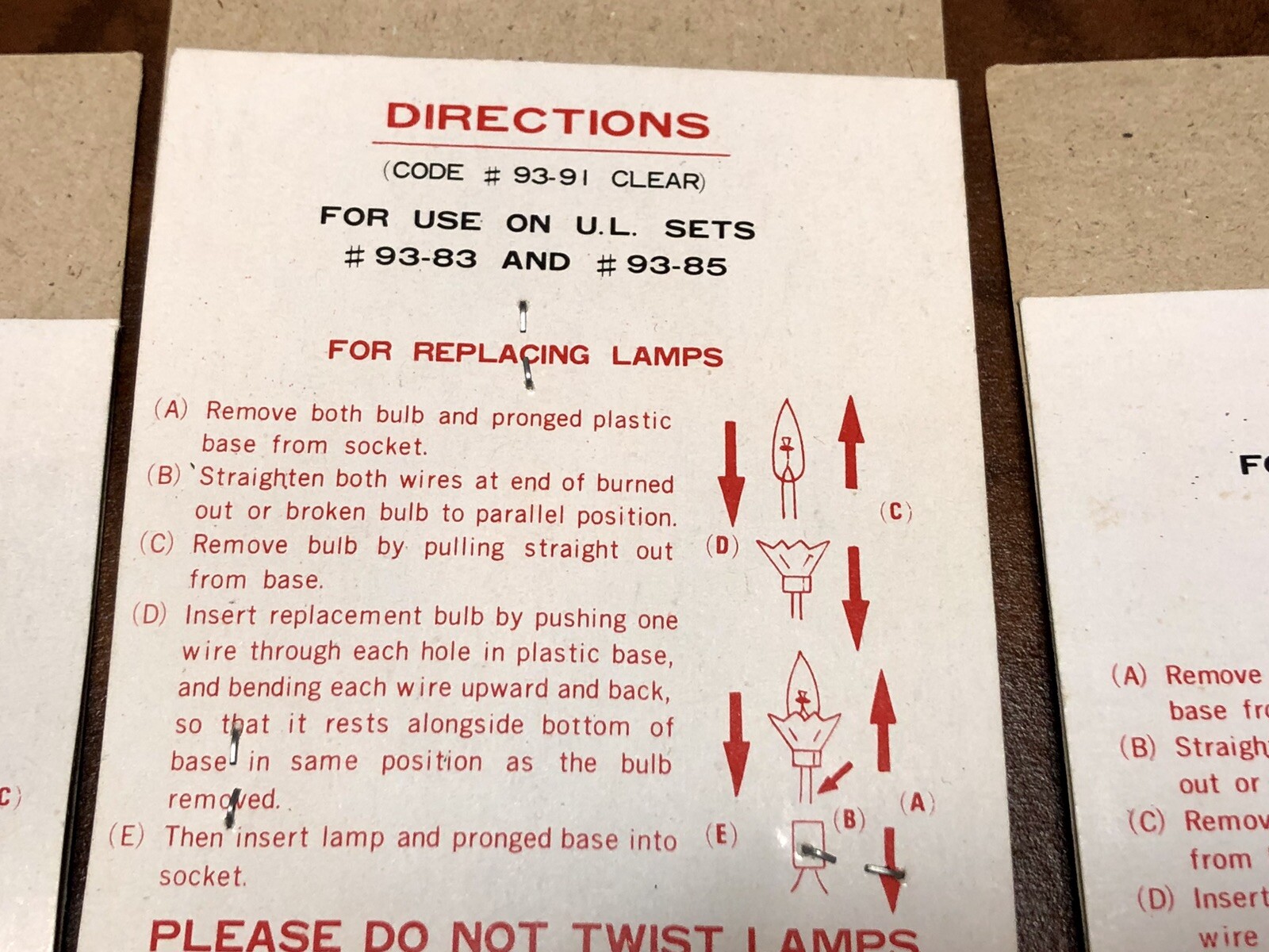 3 VINTAGE Kmart Christmas MINI Replacement Lights Lamps INDOOR