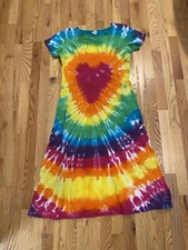 Dharma Trading Co Dress Women's Size Medium Tie Dye Heart Shape Boho Style