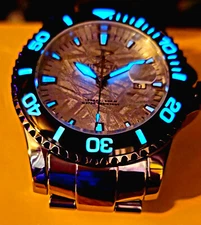 INVICTA RESERVE PRO DIVER SWISS MD AUTO TUNGSTEN BAND GIDEON METEORITE DIAL RARE