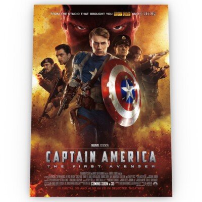 Captain America First Avenger Filmposter Satin Hochwertig Atemberaubend A1 A2 A3