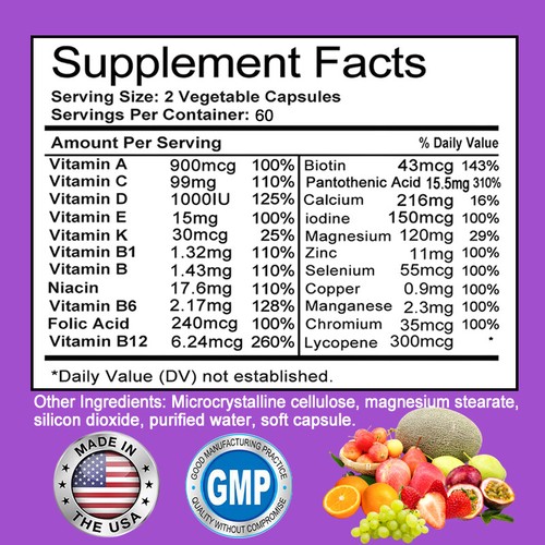 Men's multivitamins: A natural energy replenishment station 120 Capsules - Picture 2 of 11