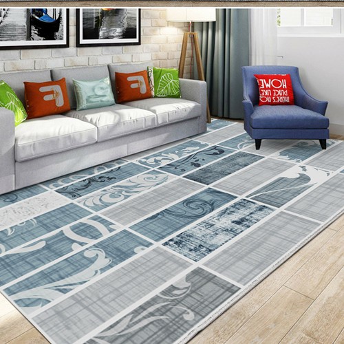 3D Blue Leaf Pattern ZHUA1398 Game Non Slip Rug Mat Photo Carpet Zoe ...