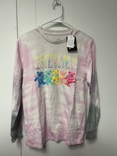 Grateful Dead Rainbow Dancing Bear Kid Youth Lrg 10-12 Tie Dye Long Sleeve Shirt