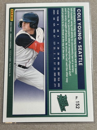 2025 Donruss Baseball Cole Young Rated Prospect Rocket Foil #152 Mariners - Picture 2 of 2