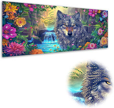 5D Large Diamond Art Kits for Adults Wolf Animal, Special Shape Diamond Art DIY
