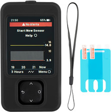 Dexcom G7 Receiver Case with Wrist Lanyard and 2PCS Screen Protector Black
