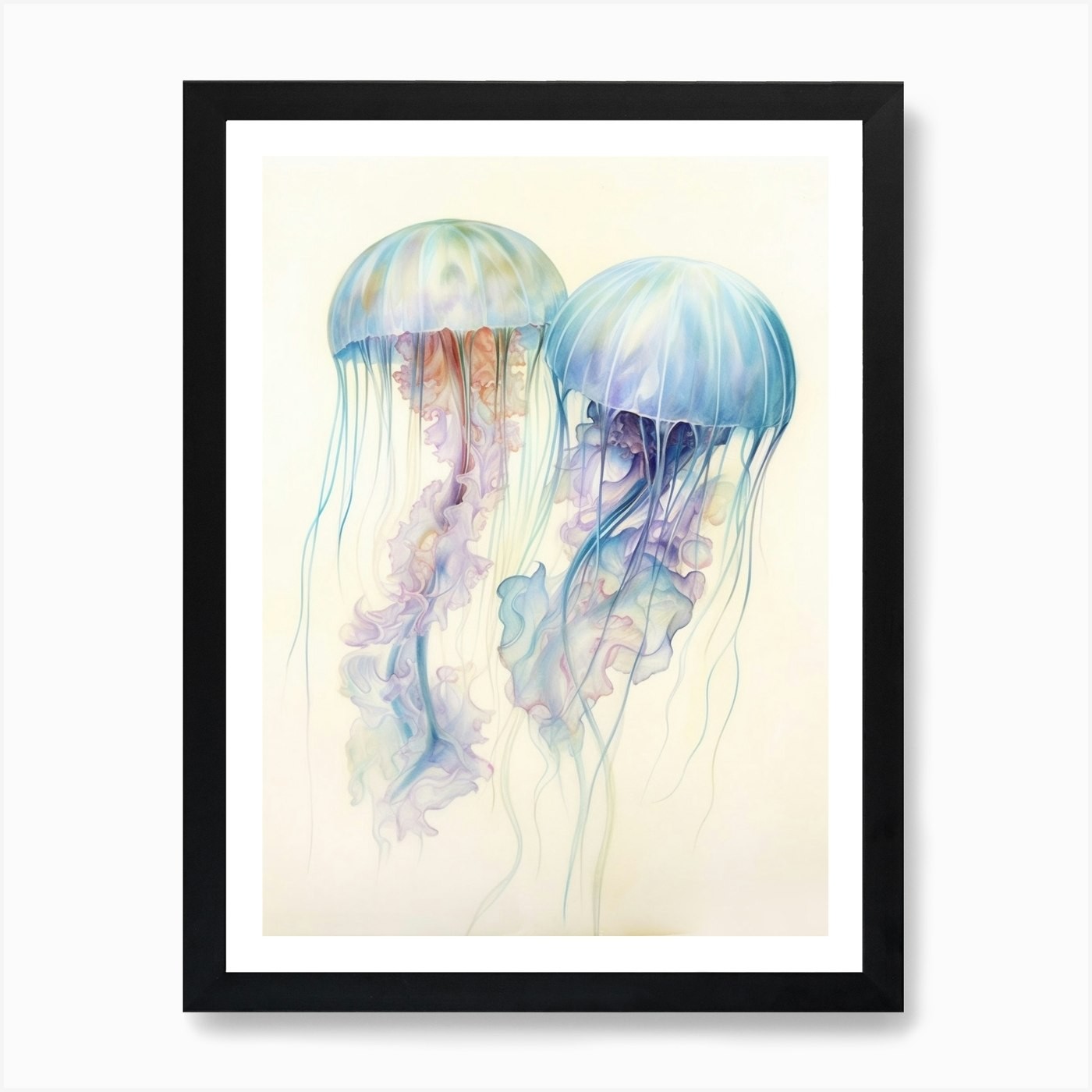 Box Jellyfish Watercolour Art Framed Canvas Print Wall Decor