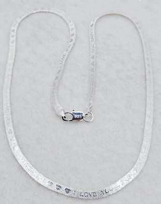 .925 Sterling Silver Snake Style Chain Carved I Love You 20 in 4 mm Necklace
